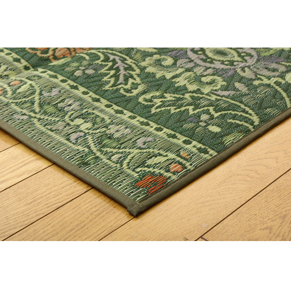 イケヒコ 純国産 い草廊下敷きマット『Fビビアン』 約80×340cm グリーン