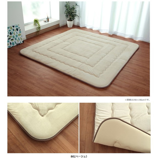 イケヒコ フィーラF敷 国産綿入 ふっくら敷カーペット 190×240cm ベージュ FRF190240
