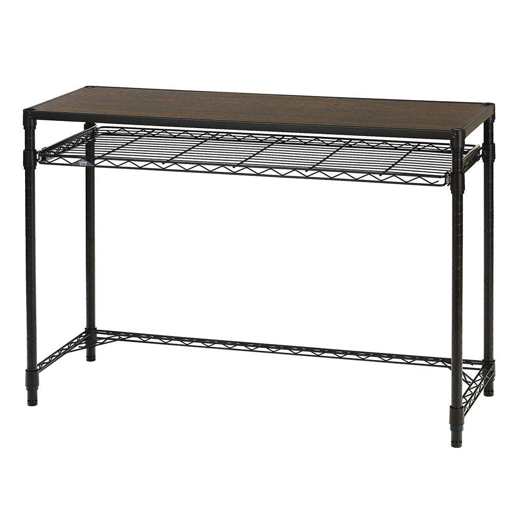 ルミナス ノワール デスク 引き出し付 幅111cm ブラック 黒 防錆 艶なし NO1175-HD