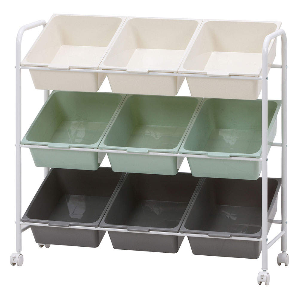 不二貿易 キッズラック color 9マス(キャスター付) 38293