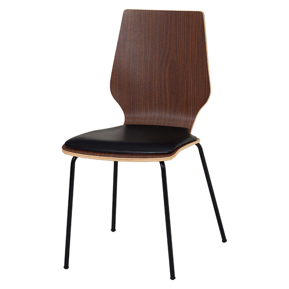 萩原 ダイニングチェア LAGO PVCクッション付 ダークブラウン LC-4488DBR