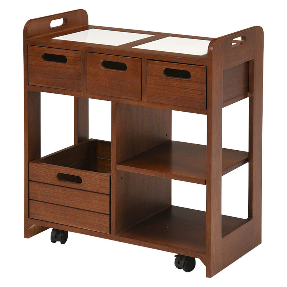 萩原 キッチンワゴン ブラウン MUD-6410BR