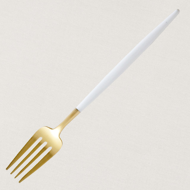 よろずやマルシェ本店 | Cutipol クチポール GOA White Matte Gold ゴア ホワイト マットゴールド Dinner fork  ディナーフォーク: 日用品・キッチン・洗剤 －食品・日用品から百均まで個人向け通販