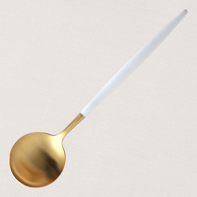Cutipol クチポール GOA White Matte Gold ゴア ホワイト マットゴールド Dinner spoon/Table spoon ディナースプーン/テーブルスプーン