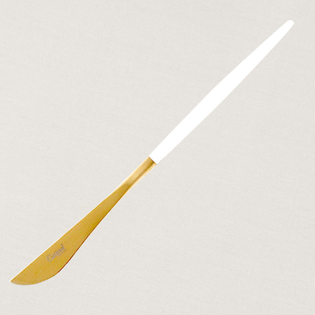 Cutipol クチポール GOA White Matte Gold ゴア ホワイト マットゴールド Dessert knife デザートナイフ