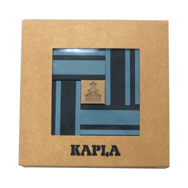 KAPLA カプラ Book and Colours Light Blue/Dark Blue 40 planks ブック付き 40ピース 青セット