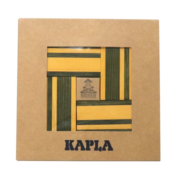 KAPLA カプラ KAPLA Book and Colours Green/Yellow 40 planks ブック付き 40ピース 黄セット