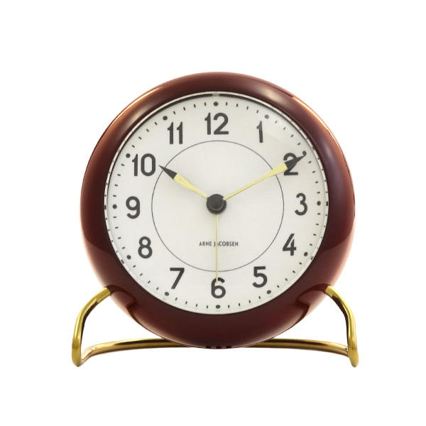 ARNE JACOBSEN アルネ・ヤコブセン 置時計 Station table clock ステーション テーブルクロック ボルドー 11cm