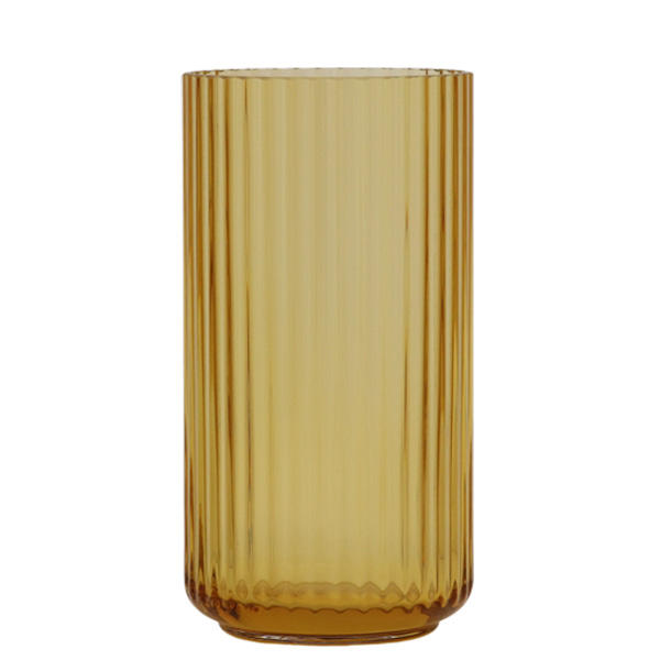 【売りつくし】Lyngby Porcelaen リュンビュー ポーセリン Lyngbyvase glass ベース グラス 20.5cm アンバー