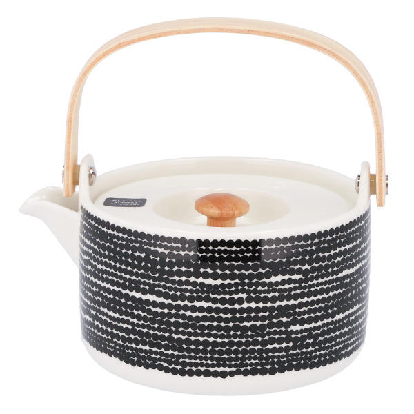 Marimekko マリメッコ Siirtolapuutarha シイルトラプータルハ ティーポット 700ml ホワイト×ブラック