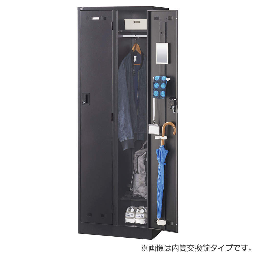 生興 SLDKロッカー 2人用 南京錠 W608×D515×H1790mm ブラック SLDK-2-N