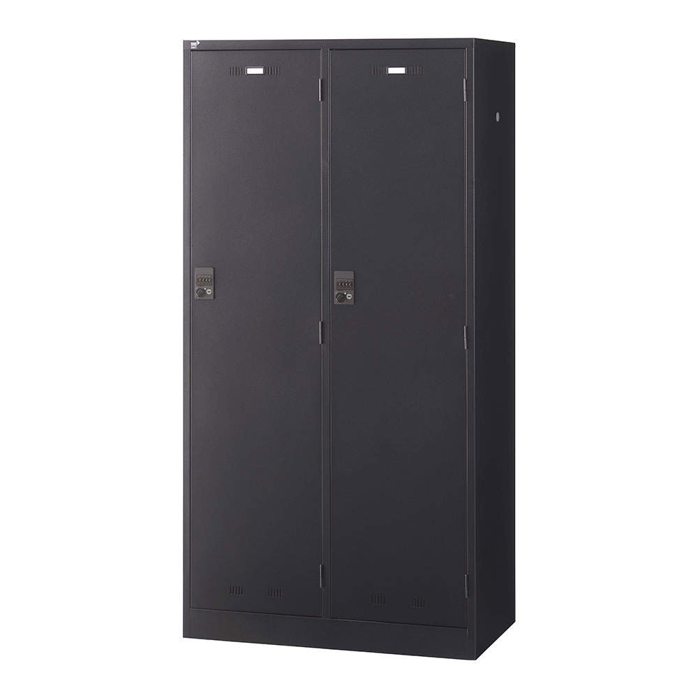 生興 SLDKロッカー ワイド 2人用 ダイヤル錠 W900×D515×H1790mm ブラック SLDK-2W-D3