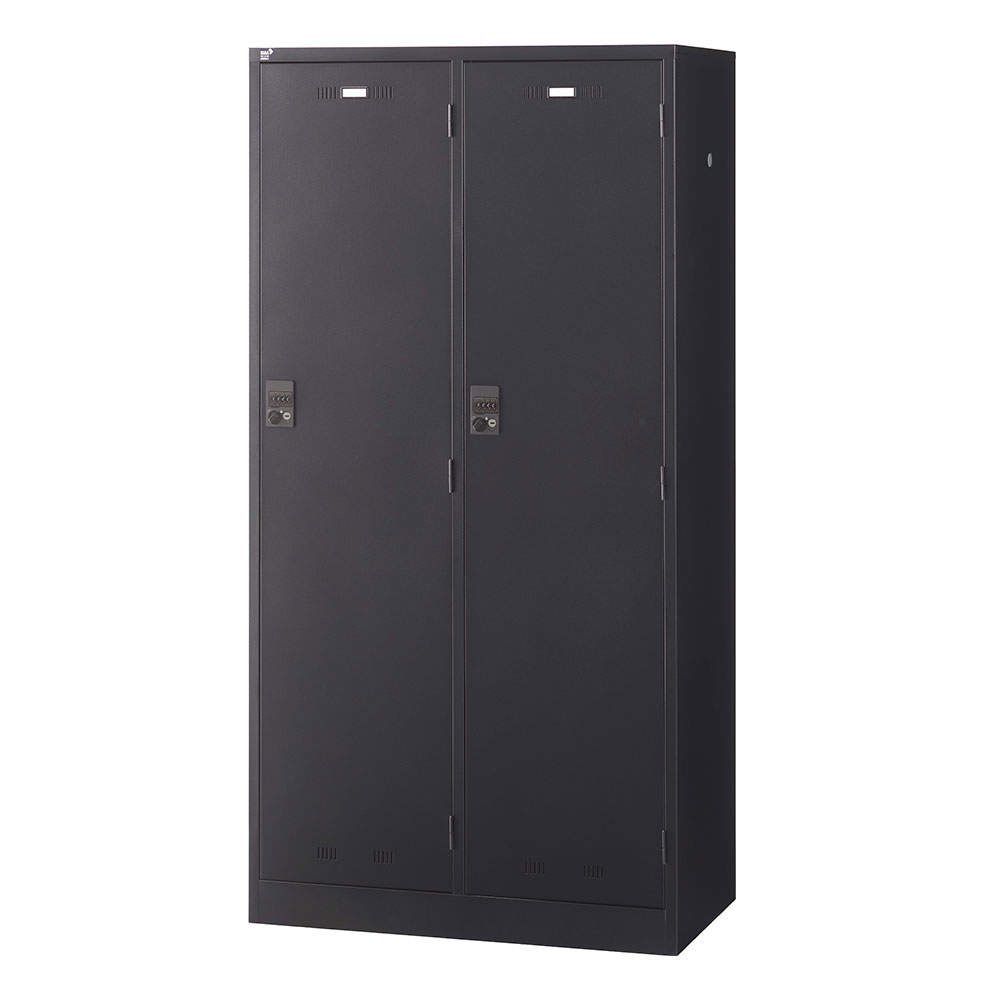 生興 SLDKロッカー ワイド 2人用 内筒交換錠 W900×D515×H1790mm ブラック SLDK-2W-T