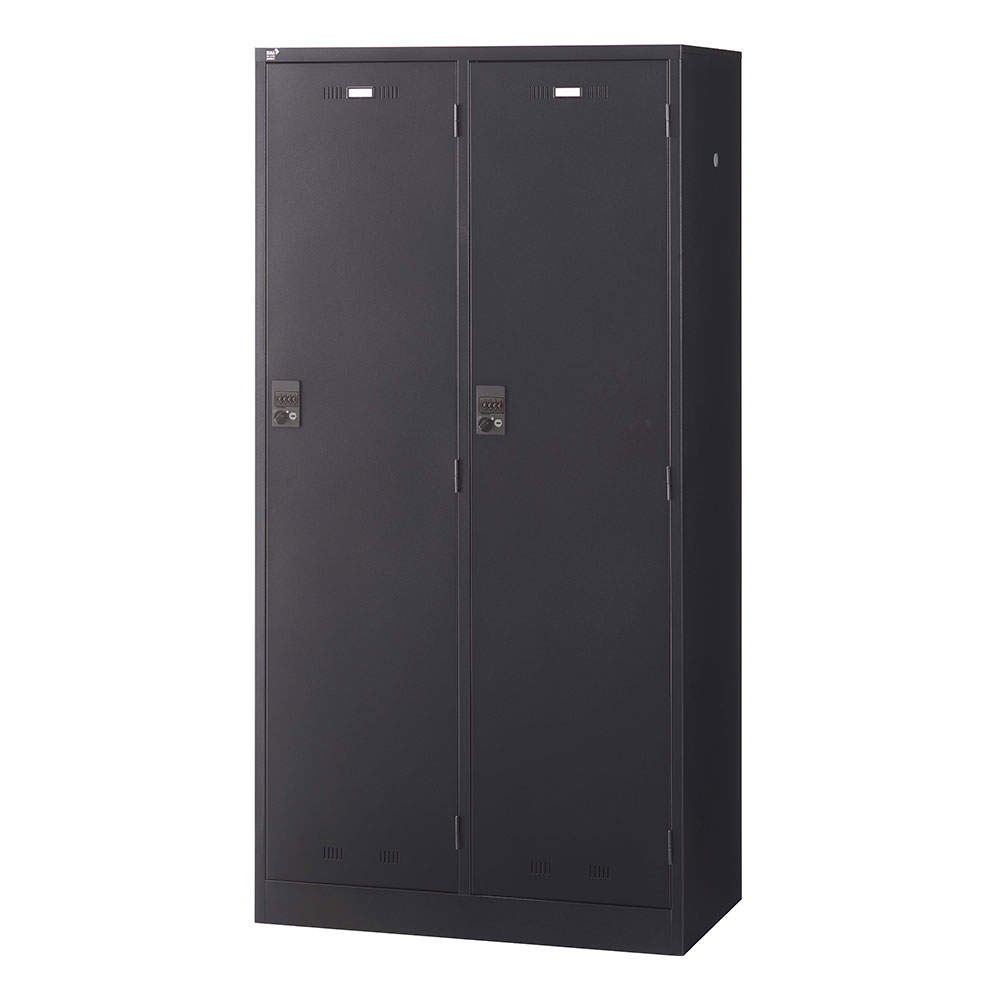 生興 SLDKロッカー ワイド 2人用 南京錠 W900×D515×H1790mm ブラック SLDK-2W-N