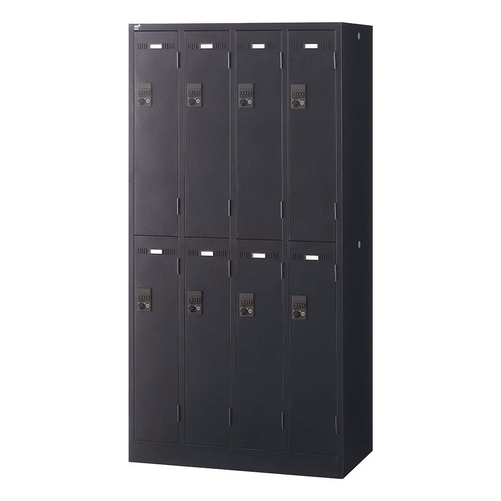 生興 SLDKロッカー 8人用 南京錠 W900×D515×H1790mm ブラック SLDK-8-N