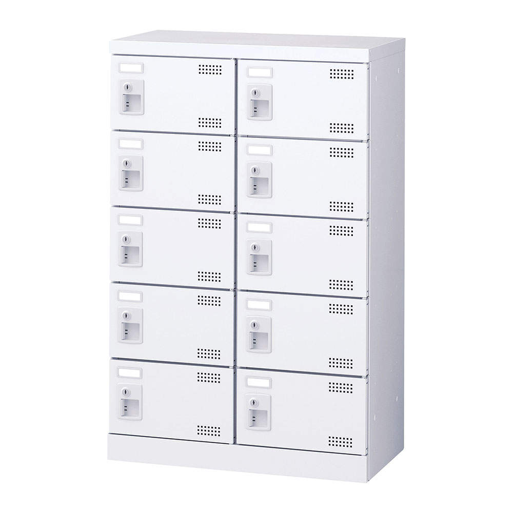 生興 靴箱 シューズロッカー SLBW-M10-T3 (内筒交換錠)2列5段10人用