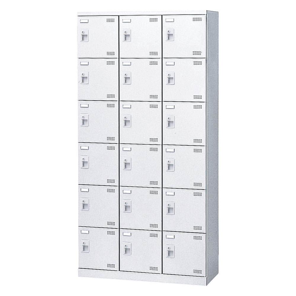 生興 靴箱 シューズロッカー SLBW-18-D3 (ダイヤル錠)3列6段18人用