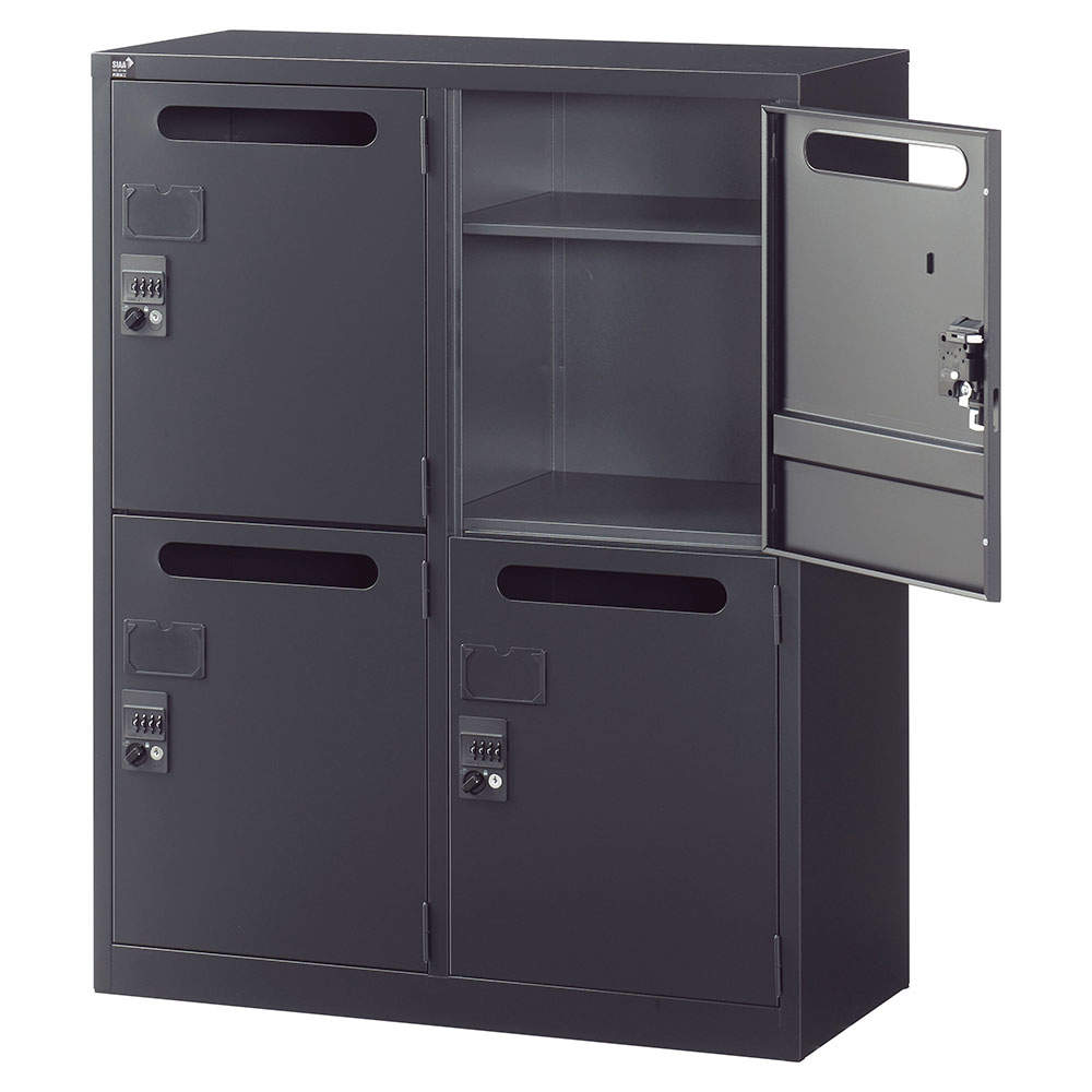 生興 ALZシリーズ パーソナル収納 (2列2段)ダイヤル錠鍵付 ブラック W880xD380×H1110mm ALZK-M34