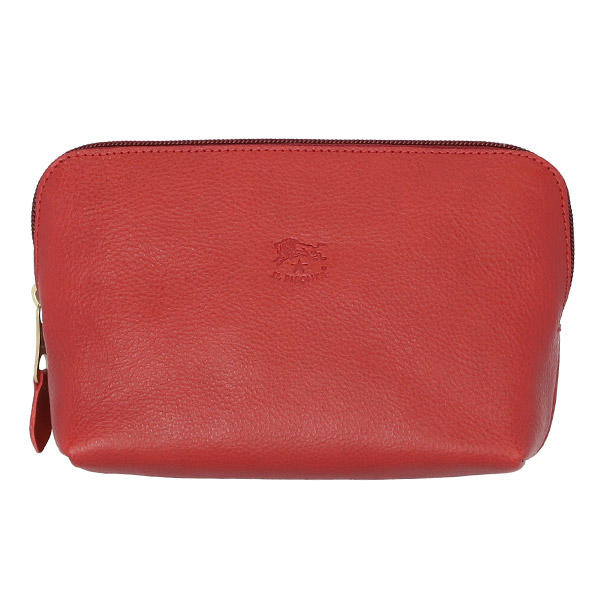 IL BISONTE イルビゾンテ POUCH ファスナーポーチ RED レッド RE155 SCA033 PV0005