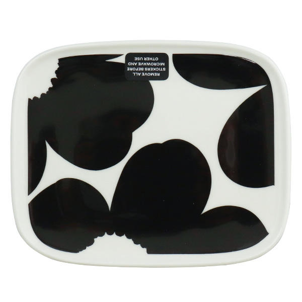 Marimekko マリメッコ Iso Unikko 60th イソ ウニッコ お皿 プレート 15×12cm ホワイト×ブラック