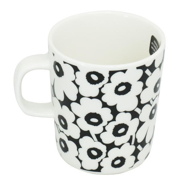 Marimekko マリメッコ Pikkuinen Unikko 60th ピックイネン ウニッコ マグ マグカップ 250ml ブラック×ホワイト