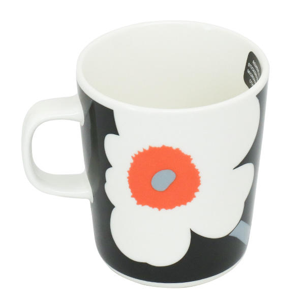 Marimekko マリメッコ Unikko 60th ウニッコ マグ マグカップ 250ml ホワイト×ブラック×オレンジ