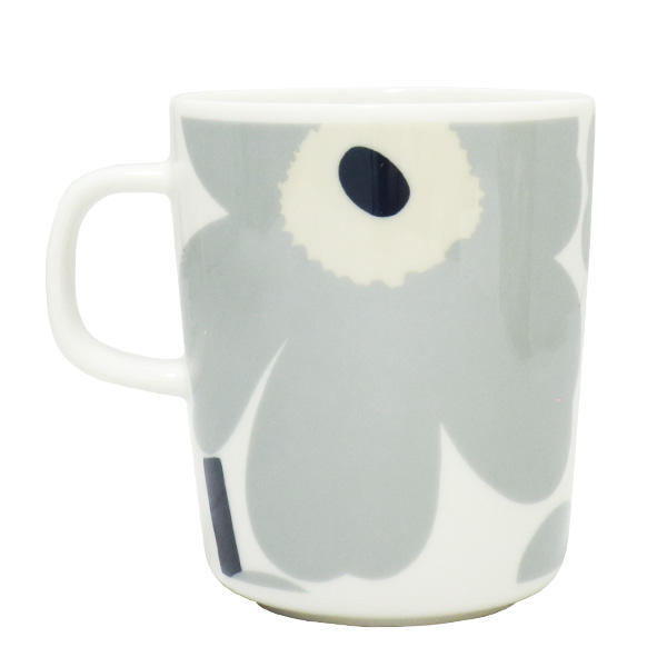 Marimekko マリメッコ Unikko ウニッコ マグ マグカップ 250ml ホワイト×ライトグレー×サンド×ダークブルー