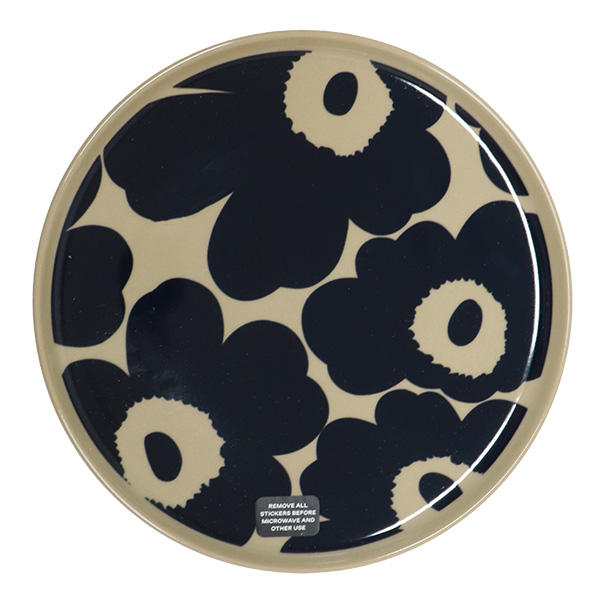 Marimekko マリメッコ Unikko ウニッコ お皿 プレート 20cm テラ×ダークブルー