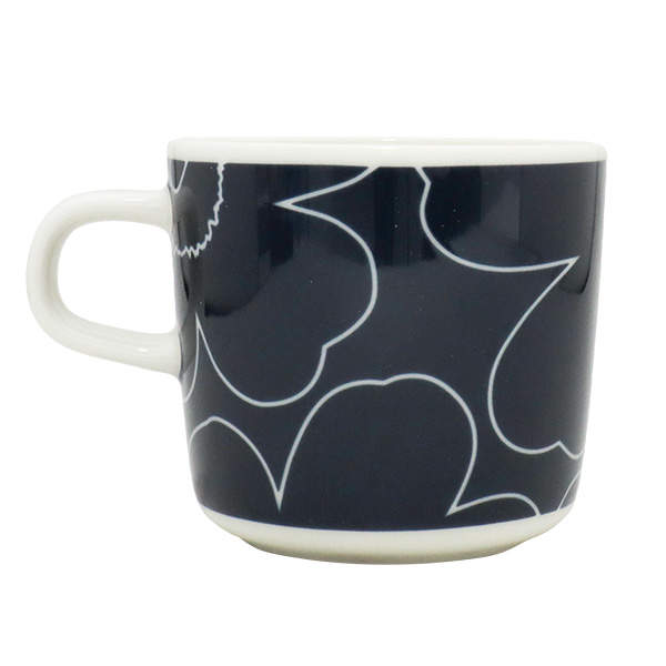 Marimekko マリメッコ Piirto Unikko 60th ピイルト ウニッコ コーヒーカップ 200ml ホワイト×ダークブルー