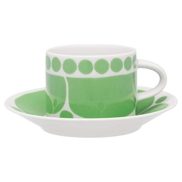 ARABIA アラビア Sunnuntai スンヌンタイ ティーカップ&ソーサー セット 280ml ライトグリーン