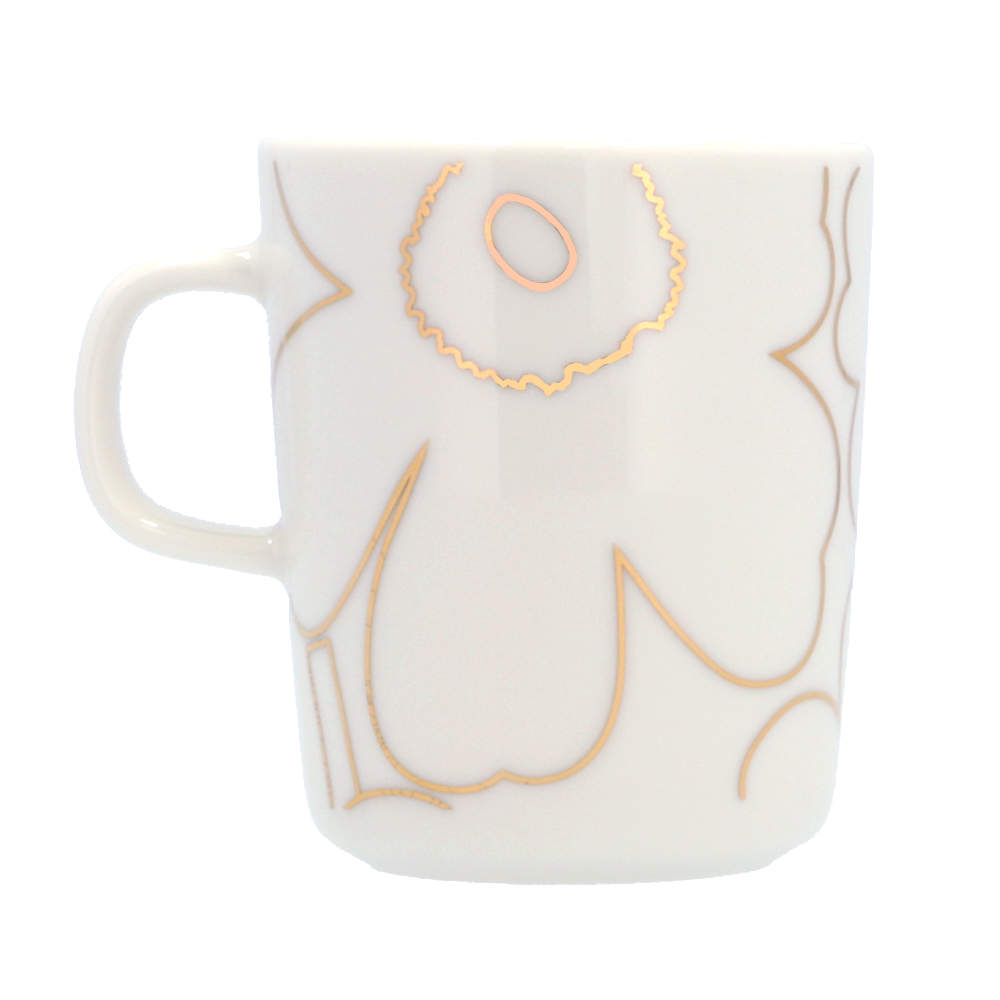 Marimekko マリメッコ Piirto Unikko ピイルト ウニッコ マグ マグカップ 250ml ホワイト×ゴールド