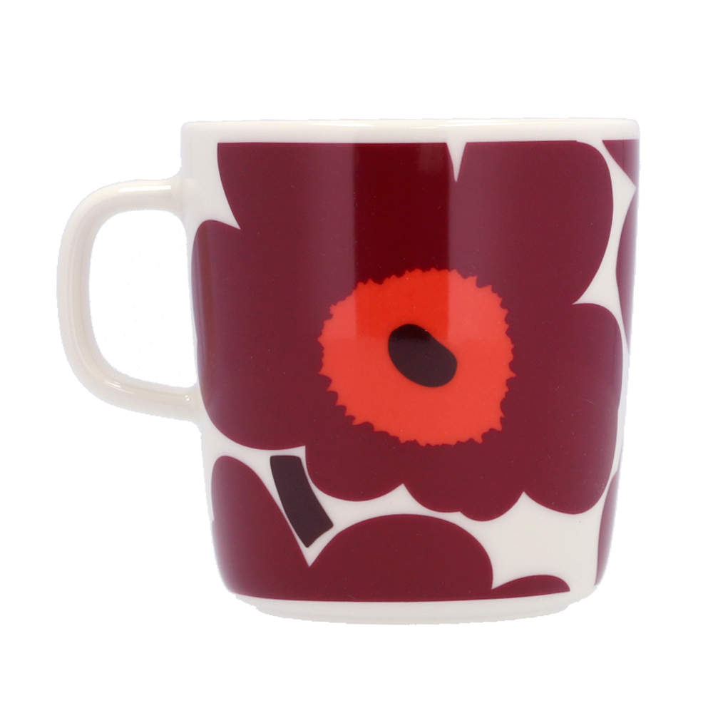 Marimekko マリメッコ Unikko ウニッコ マグ マグカップ 400ml ホワイト×バーガンディ×レッド
