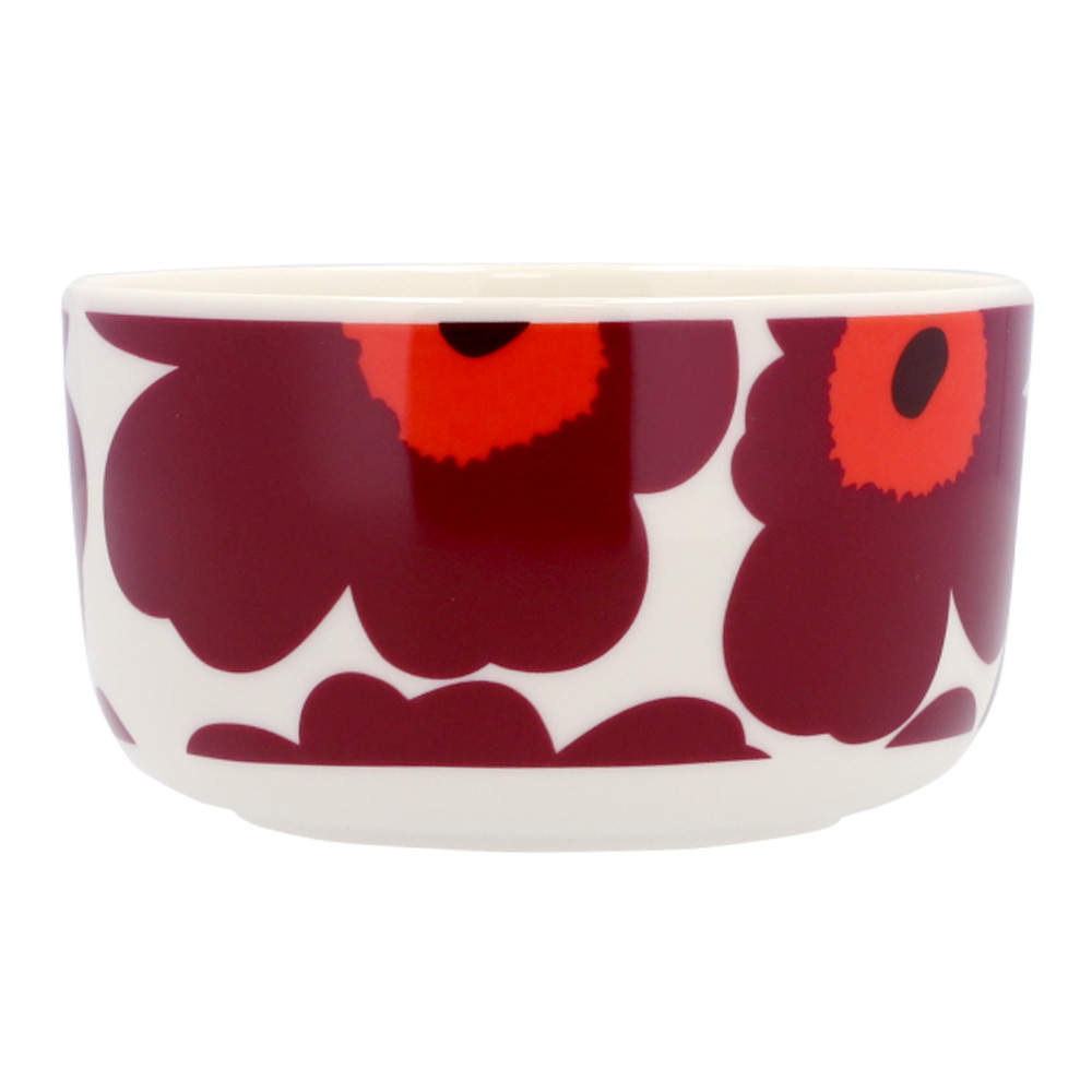 Marimekko マリメッコ Unikko ウニッコ お皿 ボウル 500ml ホワイト×バーガンディ×レッド