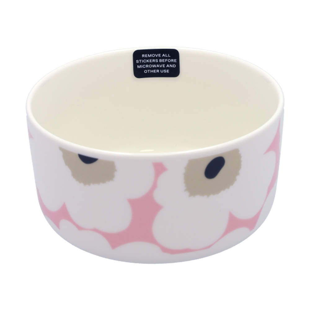 Marimekko マリメッコ Unikko ウニッコ お皿 ボウル 500ml オフホワイト×ピンク×サンド×チャコール
