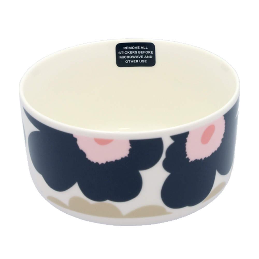 Marimekko マリメッコ Unikko ウニッコ お皿 ボウル 500ml オフホワイト×チャコール×サンド×ピンク