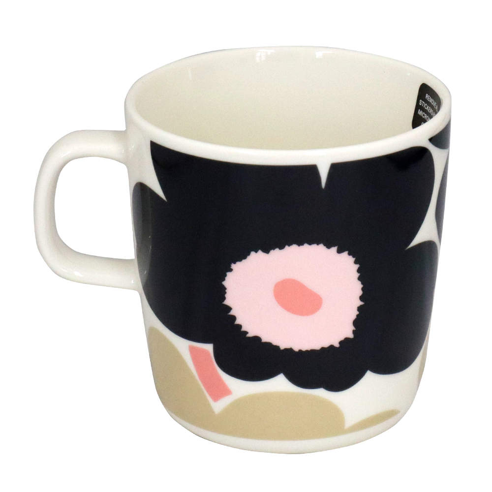 Marimekko マリメッコ Unikko ウニッコ マグ マグカップ 400ml オフホワイト×チャコール×サンド×ピンク