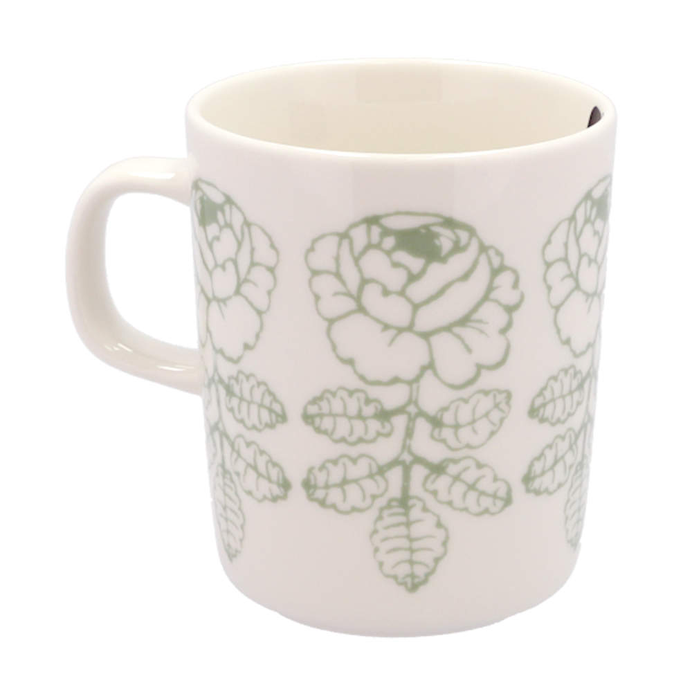 Marimekko マリメッコ Vihkiruusu ヴィヒキルース マグ マグカップ 250ml ホワイト×セージ