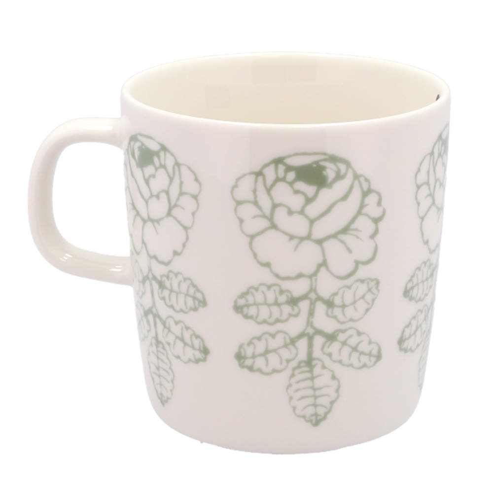 Marimekko マリメッコ Vihkiruusu ヴィヒキルース マグ マグカップ 400ml ホワイト×セージ