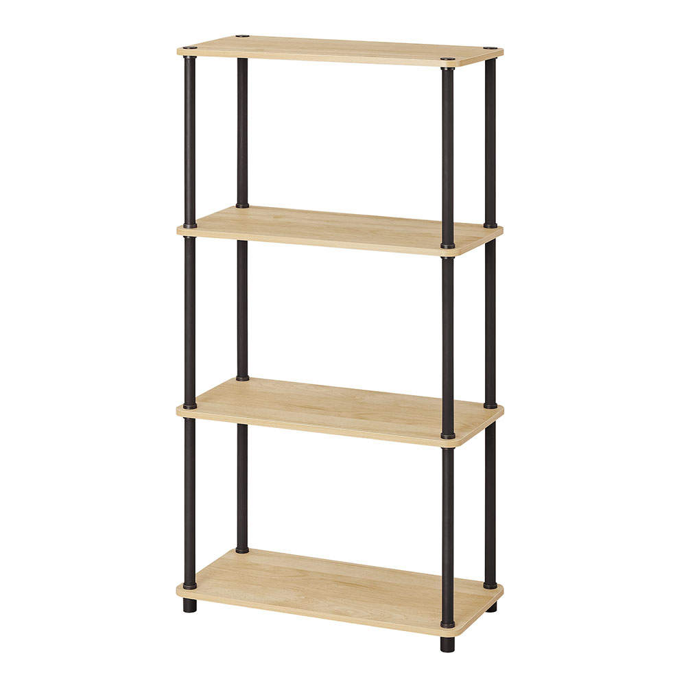 アイリスオーヤマ 組立簡単スチールポールラック 4段ラック ナチュラル/ブラック SPR-4R590