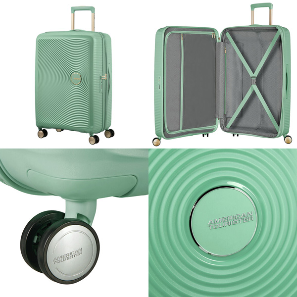 Samsonite スーツケース American Tourister Soundbox アメリカンツーリスター サウンドボックス Exp 67cm アーモンドグリーン ゴールド 473 7743 パソコン周辺機器 メディア オフィス 現場用品の通販キラット Kilat