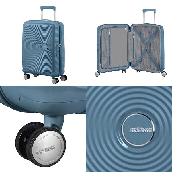 Samsonite スーツケース American Tourister Soundbox アメリカンツーリスター サウンドボックス 55cm EXP  ストーンブルー 88472-E612