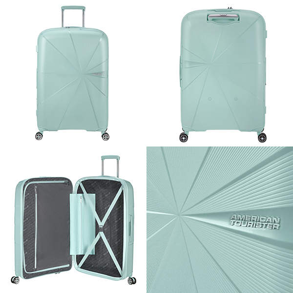 Samsonite スーツケース American Tourister STARVIBE Spinner アメリカンツーリスター スターバイブ スピナー 77cm EXP メタリックサーフブルー 146372-A367【他商品と同時購入不可】