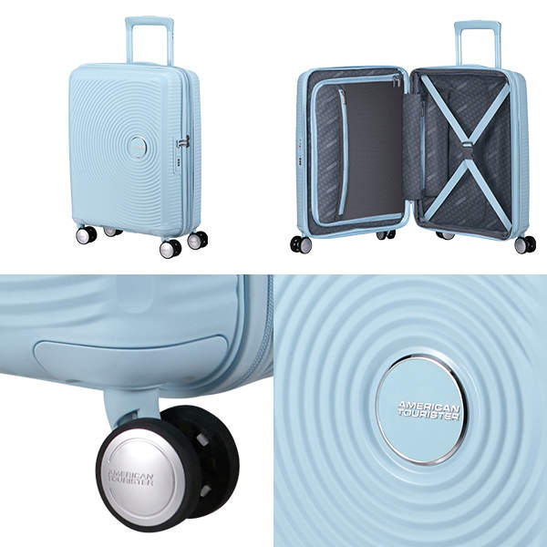 Samsonite スーツケース American Tourister Soundbox アメリカンツーリスター サウンドボックス 55cm EXP パステルブルー 88472-8365