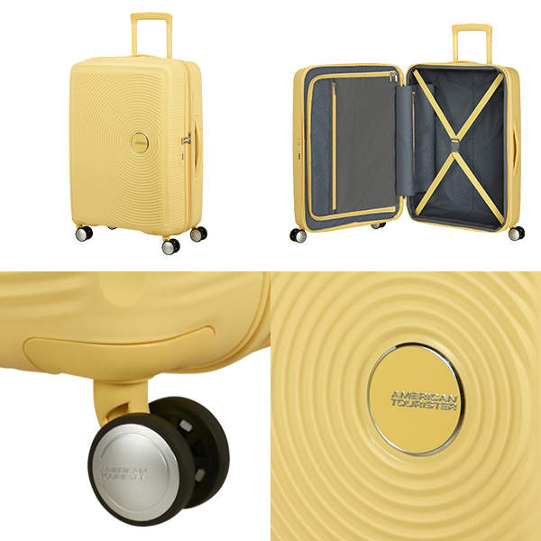 Samsonite スーツケース American Tourister Soundbox アメリカンツーリスター サウンドボックス 67cm EXP パステルイエロー 88473-1661