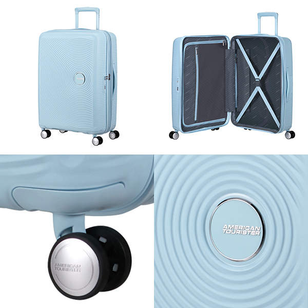 Samsonite スーツケース American Tourister Soundbox アメリカンツーリスター サウンドボックス 67cm EXP パステルブルー 88473-8365