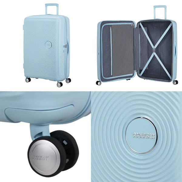 Samsonite スーツケース American Tourister Soundbox アメリカンツーリスター サウンドボックス 77cm EXP パステルブルー 88474-8365【他商品と同時購入不可】