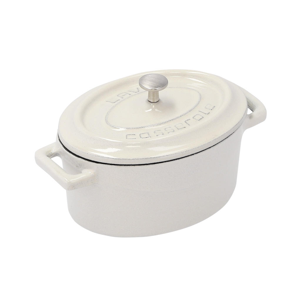 【ポイント20倍】LAVA 鋳鉄ホーロー鍋 オーバルキャセロール 10cm MAJOLICA WHITE LV0104