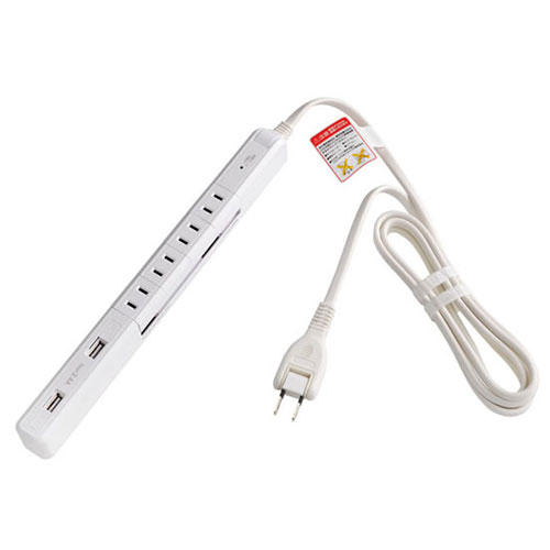 ELPA 電源タップ スリム回転USBタップ 4口 2m ホワイト WBS-SL402USB(W)
