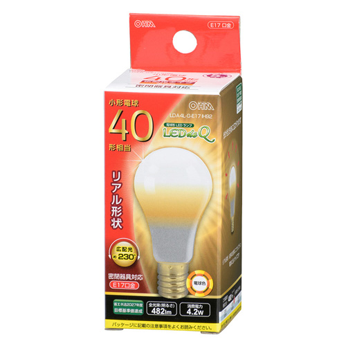 オーム電機 LED電球 ミニクリプトン形 E17 40W 電球色 LDA4L-G-E17 IH92