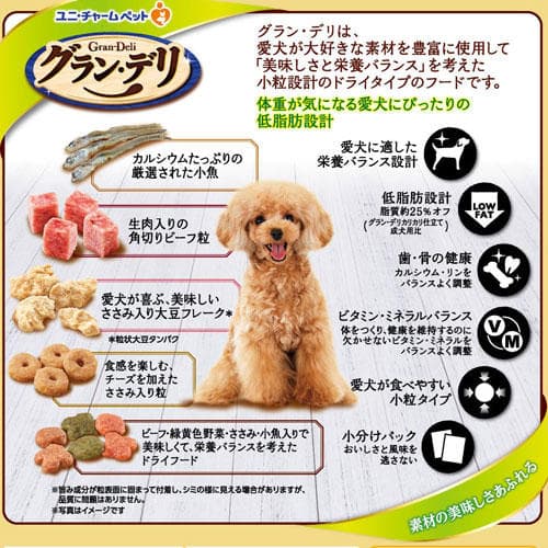 ユニ・チャーム グラン・デリ カリカリ仕立て 成犬用 低脂肪 味わいビーフ入りセレクト 700g